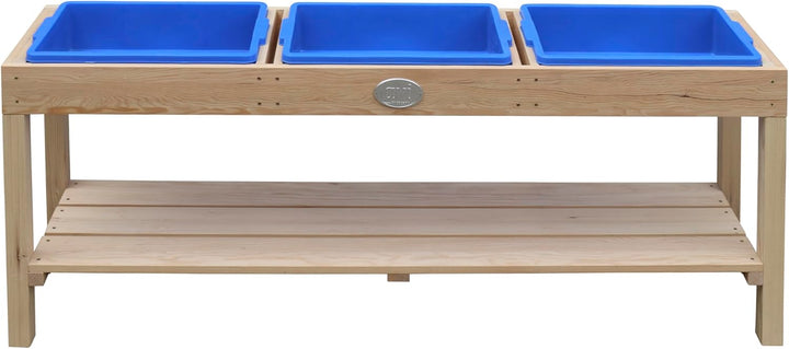 AXI Sand und Wassertisch aus Holz | Sandtisch/Matschtisch mit 3 Behältern & Ablagefläche | 124 x 50