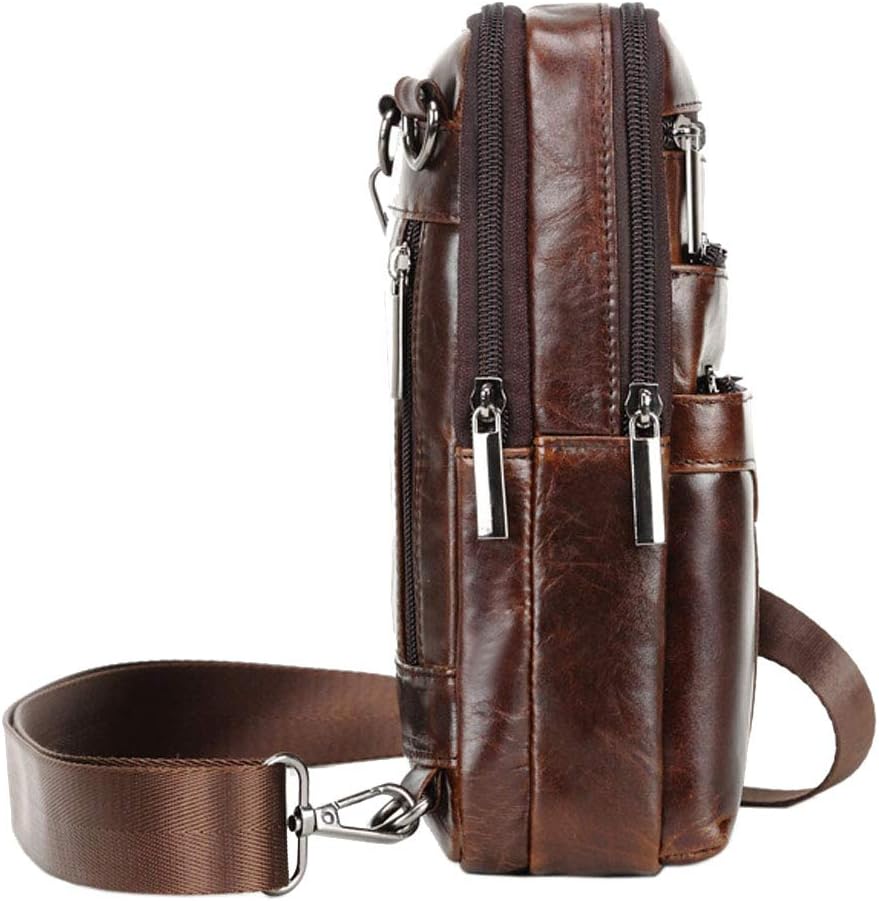 Xieben Umhängetasche aus Leder Schulter Crossbody Reisetasche für Herren Frauen 