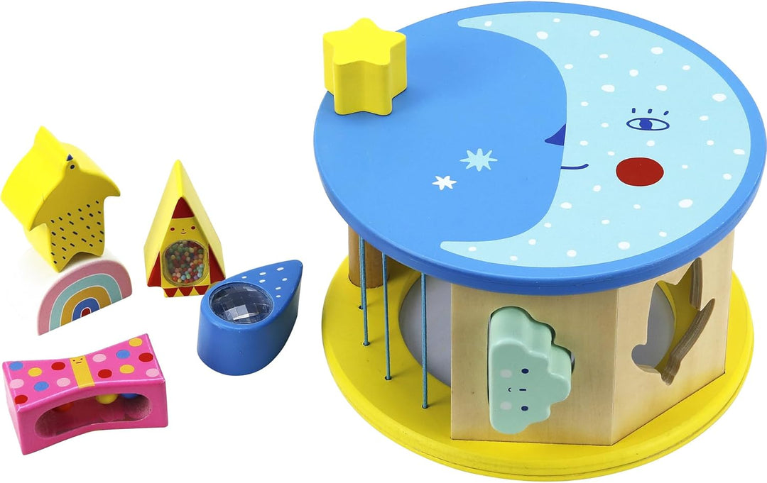 Vilac Variety Suzy Ultman Sound Shapes Box – ab 18 Monaten – 8908, Nacht-und Tag-Formsortierer, S Na