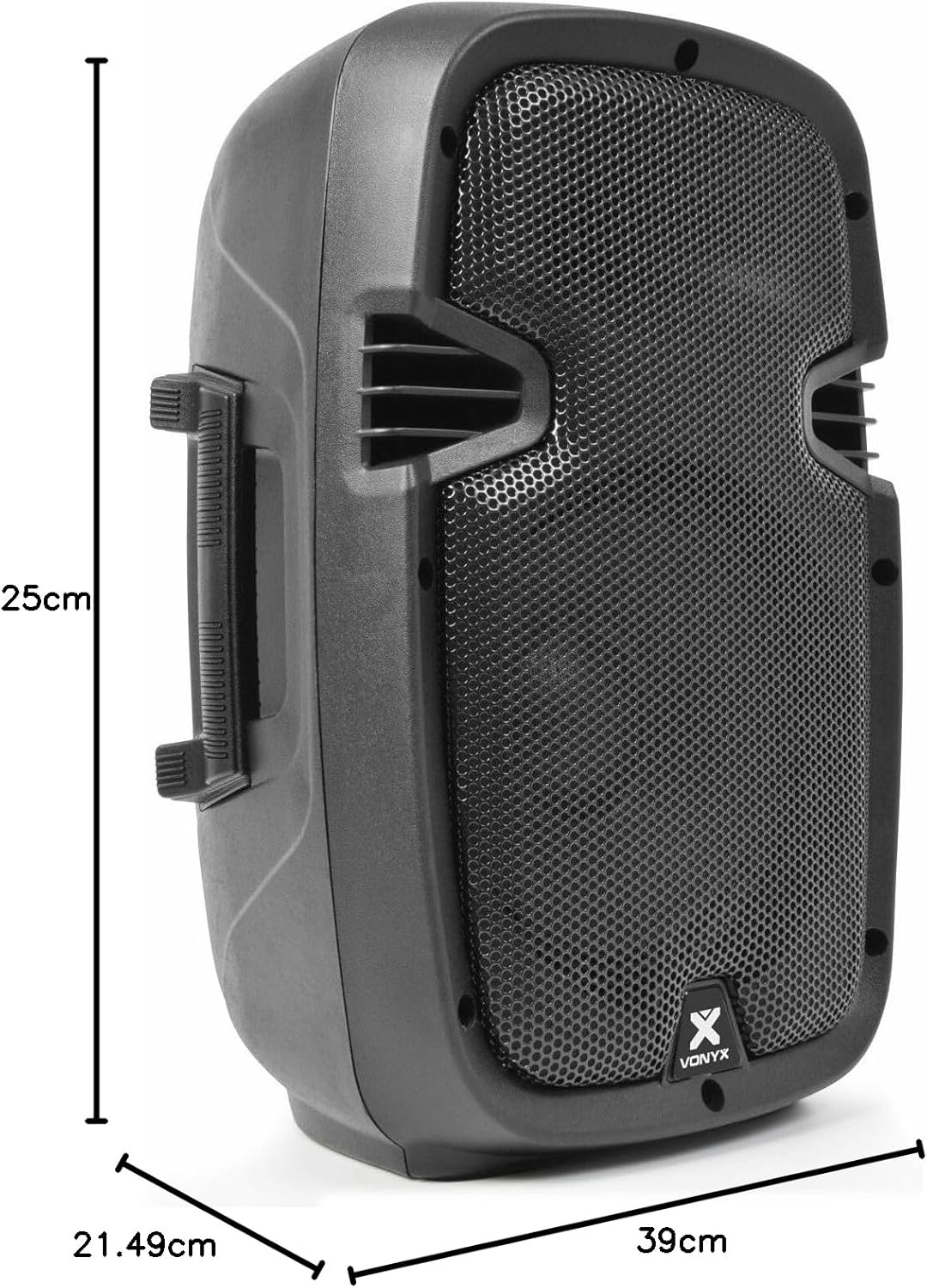Vonyx SPJ-800A, PA Aktiv Lautsprecher, DJ Box, 200 Watt 8 Zoll High End aktiver Speaker, DMX, Cinch,