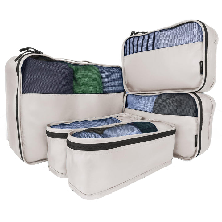 Koffer Organizer Set 5-teilig – Premium Packing Cubes aus robustem Twill mit YKK-Reissverschlüssen –