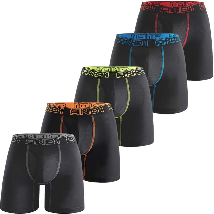 AND1 Sport Boxershorts 5er Pack Unterwäsche Herren Unterhosen Männer Retroshorts Boxer Brief Sportun