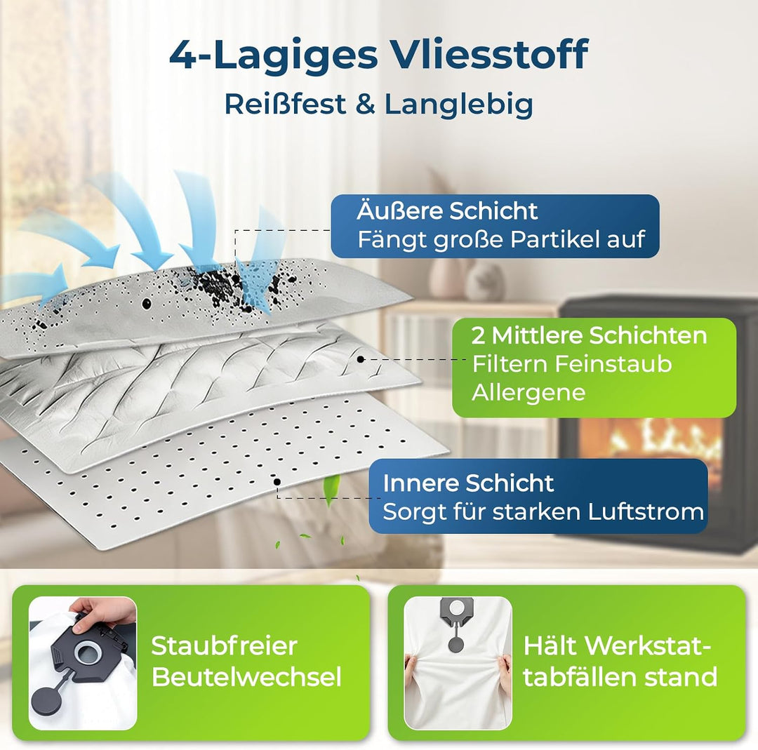 10 Staubsaugerbeutel Kompatibel mit Kärcher NT 30/1,NT 40/1 Staubsauger Nt30/1,nt40/1, Nt30/1,nt40/1