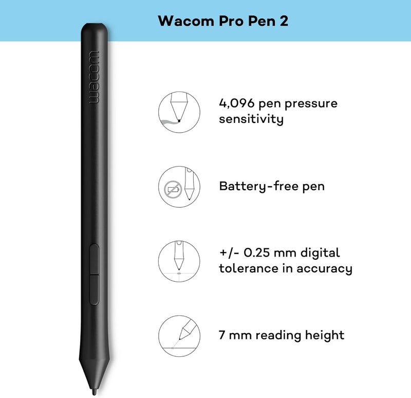 One by Wacom Stifttablett mit drucksensitivem Stift, geeignet für Windows, Mac & Chromebook, Medium,