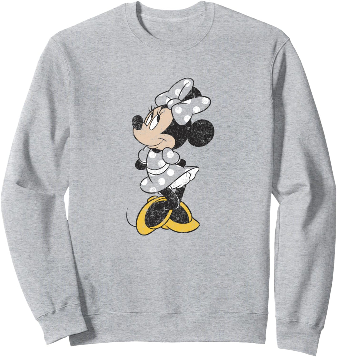 Disney Minnie Mouse Standing Outfit Color Fill Distressed Sweatshirt