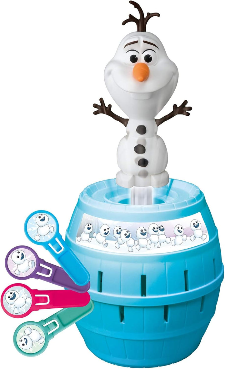 TOMY T73038 Pop Up Olaf Kinder Brettspiel, Familien- und Vorschulkinderspiel, Action-Spiel für Kinde