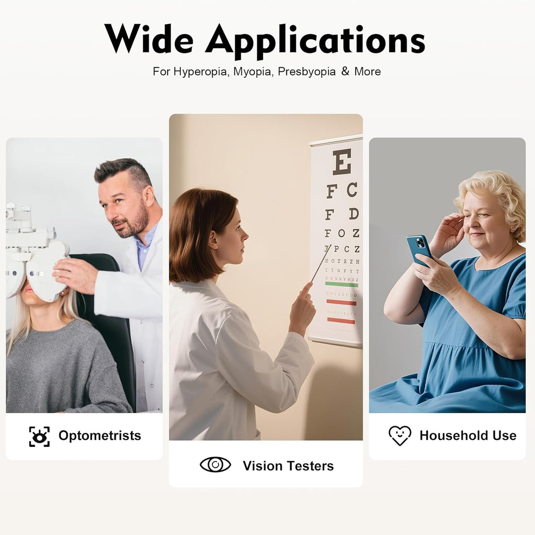 Optische Testlinsen, 104-teilig, mit optischem Testrahmen, Set mit Optometrie-Testlinsen, für besond