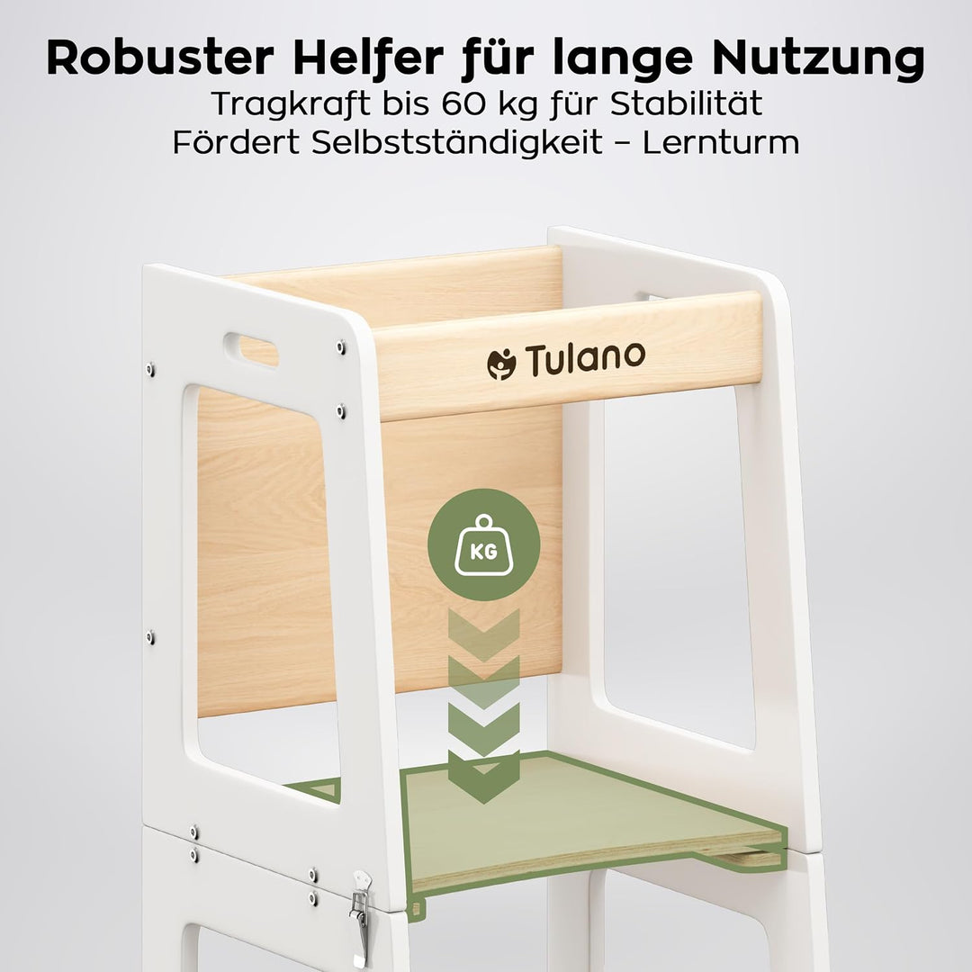 Tulano Mooby 35 Lernturm 3 in 1 für Kinder ab 1 Jahr – Montessori Kitchen Helper umbaubar zu Tisch m