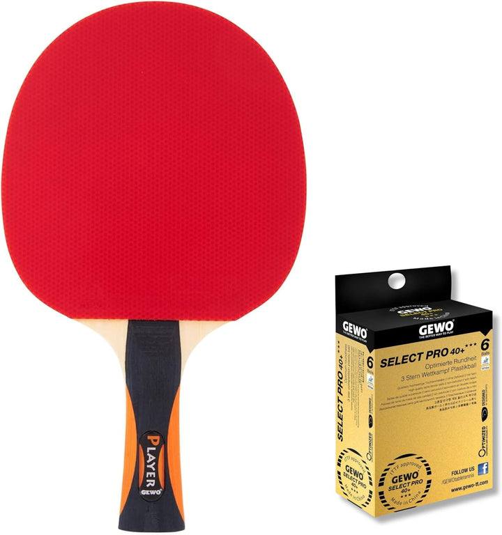 GEWO Tischtennisschläger Player - ITTF genehmigter Tischtennis Schläger - hohe Kontrolle und maximal