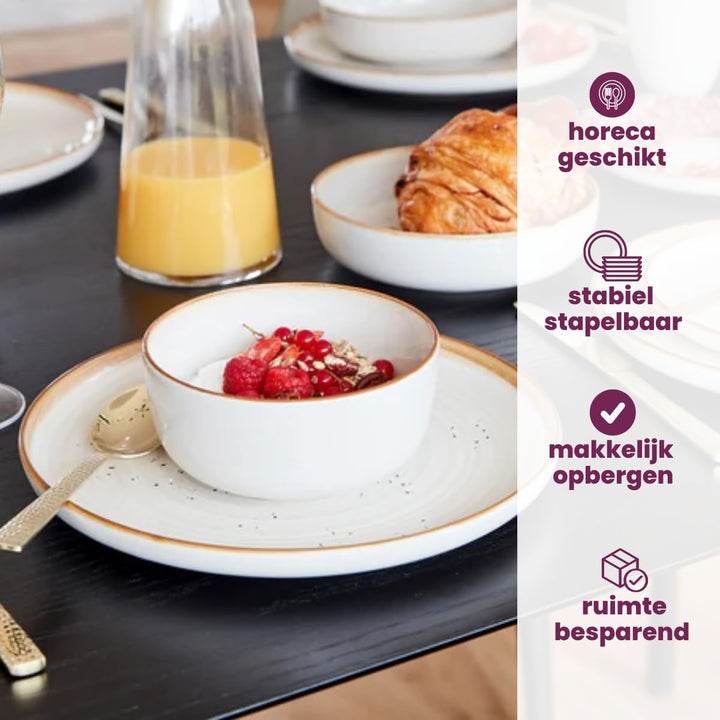 »Baltic« Teller tief, ø: 185 mm, vanilla, 6 Stück 6-teilig Creme, 6-teilig Creme