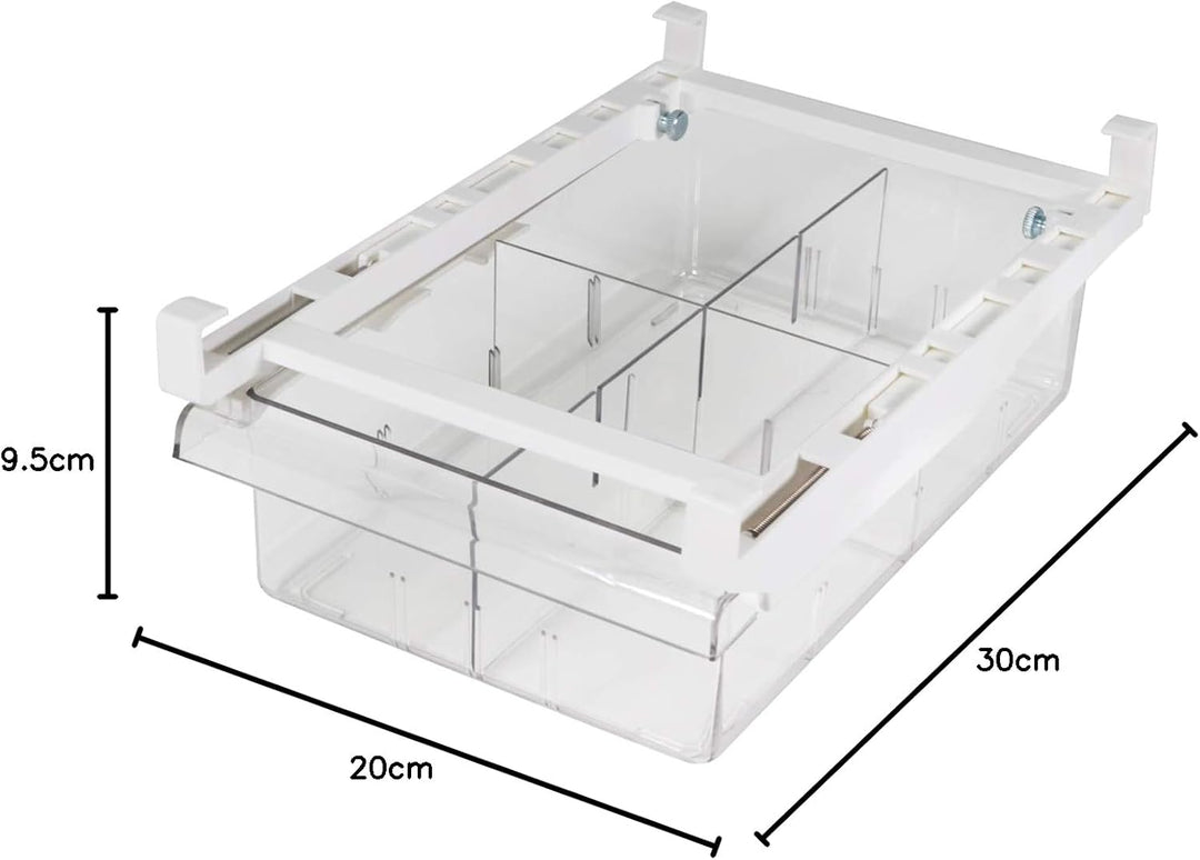 YekouMax Fridge Organizers - Includes 1 Drawers and 2 Dividers, Stackable Storage Box, Kitchen Organ