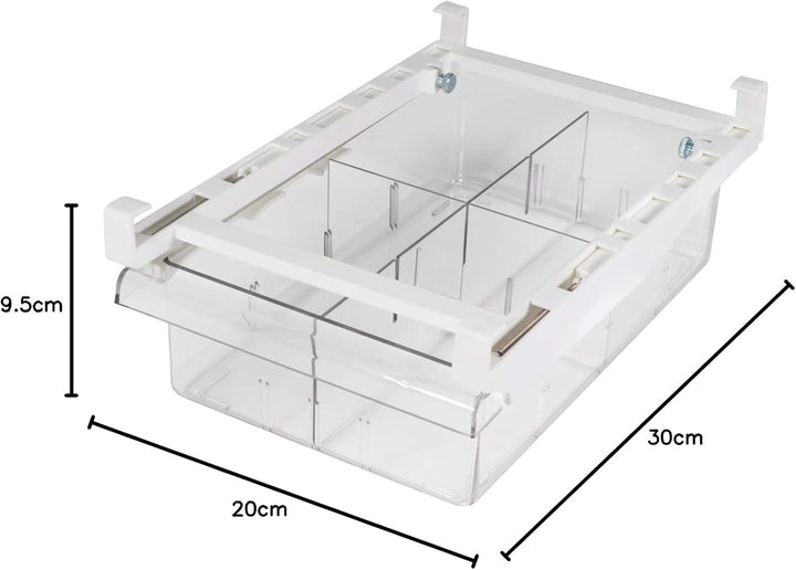YekouMax Fridge Organizers - Includes 1 Drawers and 2 Dividers, Stackable Storage Box, Kitchen Organ