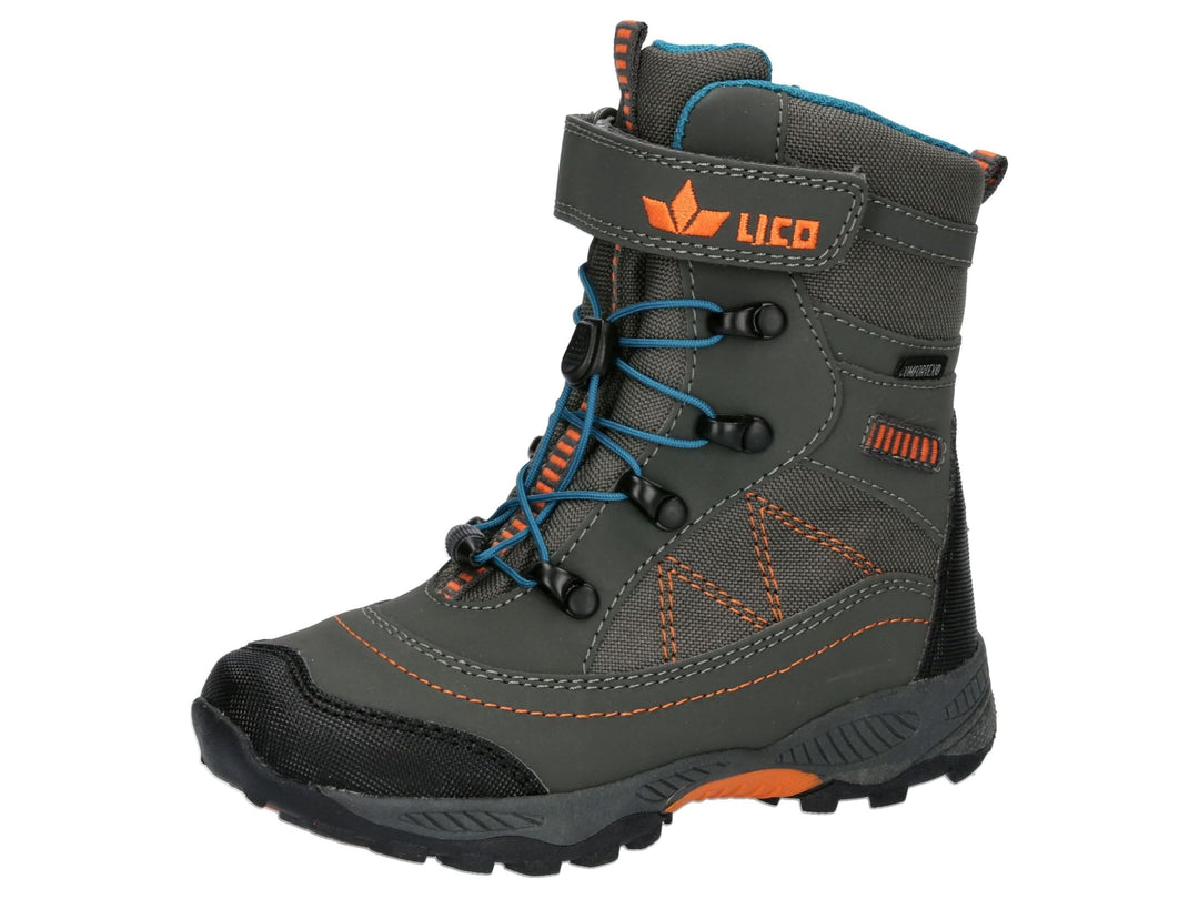 Lico Unisex Kinder Sundsvall Vs Schneestiefel 25 EU Grau Petrol Orange, 25 EU Grau Petrol Orange
