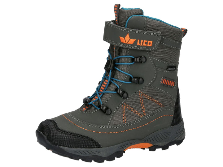 Lico Unisex Kinder Sundsvall Vs Schneestiefel 25 EU Grau Petrol Orange, 25 EU Grau Petrol Orange