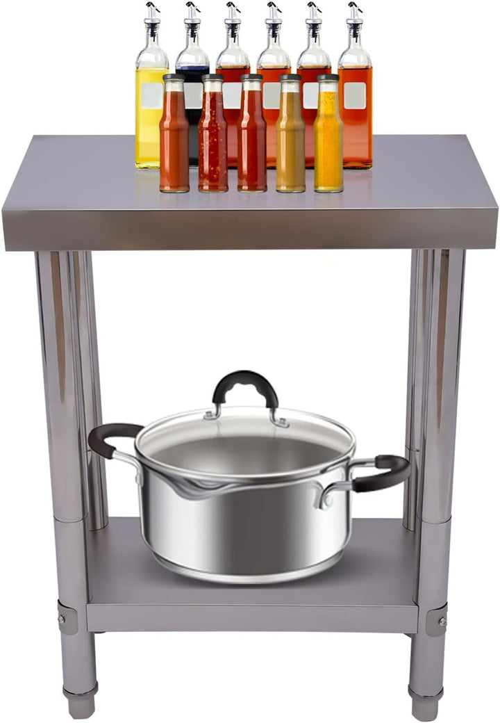 Arbeitstisch Edelstahl Küche Edelstahltisch 60 * 30 * 85cm mit Ablage Grilltisch Outdoor Küchenmöbel