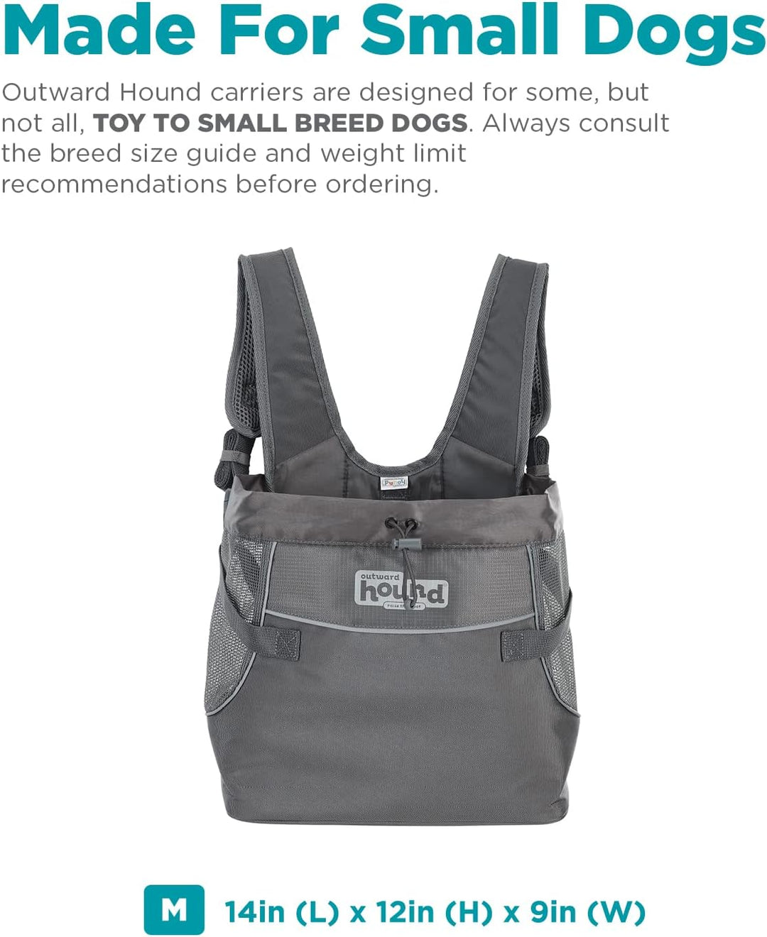 Outward Hound PupPak Hunde-Tragetasche, Grösse M, Grau PupPak Frontträger Medium grau, PupPak Frontt