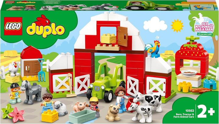 LEGO 10952 DUPLO Scheune, Traktor und Tierpflege Kleinkinder Spielzeug ab 2 Jahren mit Figuren: Pfer