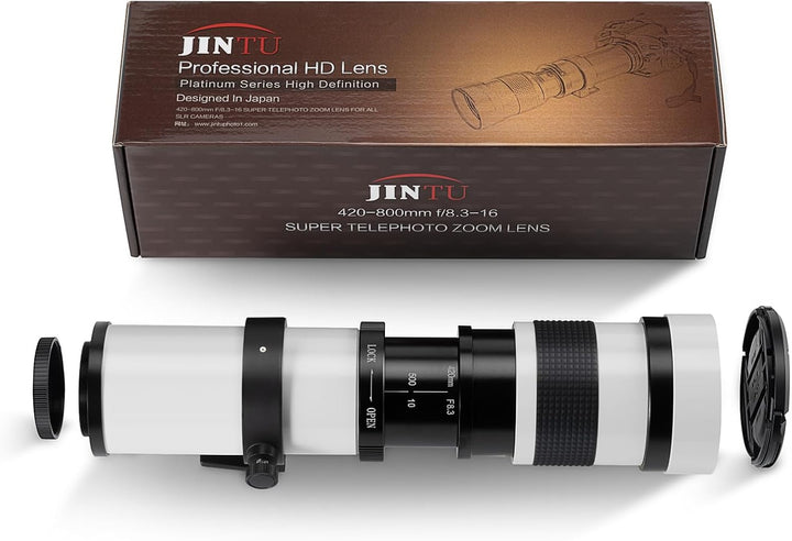 JINTU 420-800mm F8.3 Teleobjektiv EF Objektiv Manueller für Canon EOS Rebel T8i 4000D 2000D T7i T7 T