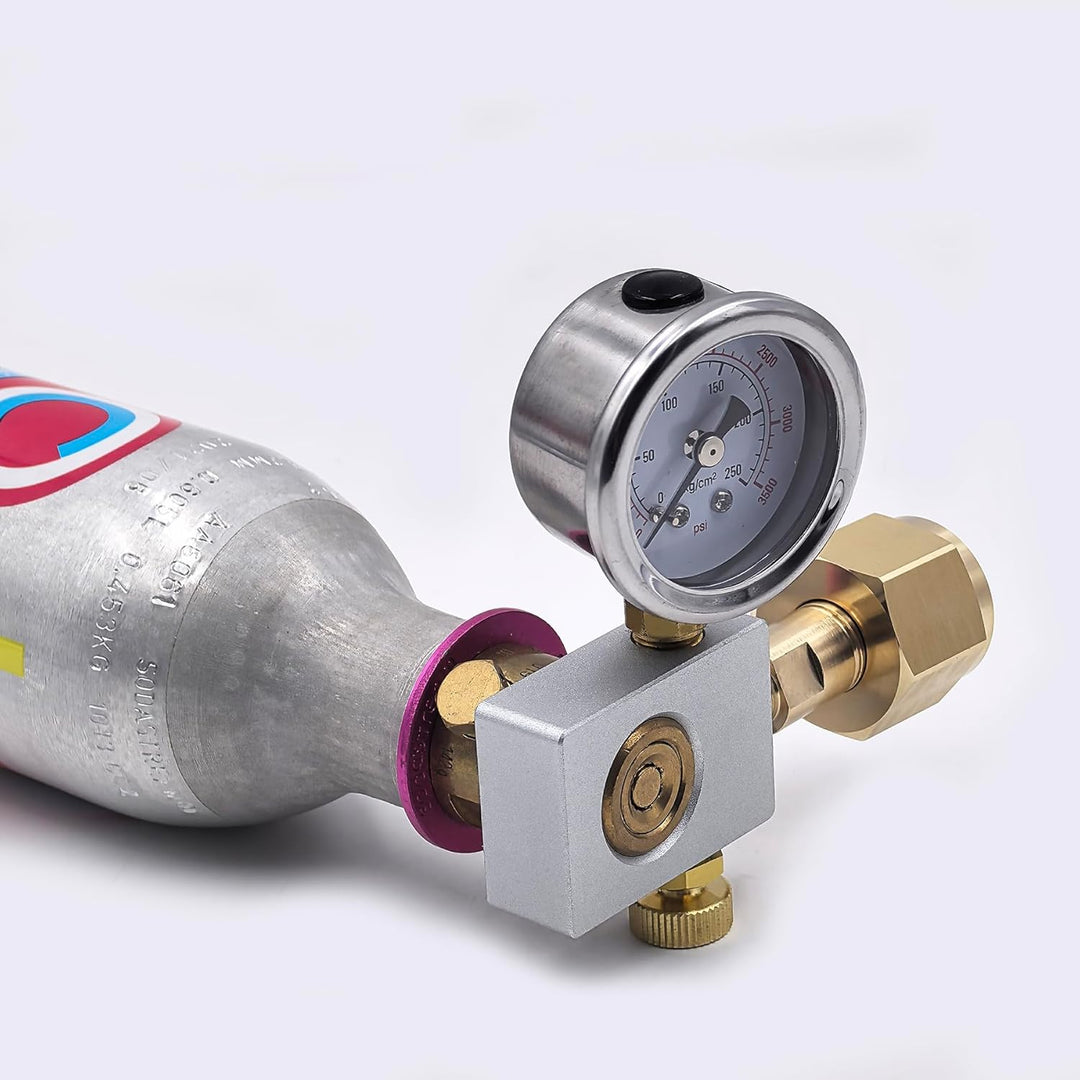 DRYHTEN Kohlendioxid Nachfüllstation Adapter mit Gauge für Sodastream DUO Terra Art Gaia Pink Zylind
