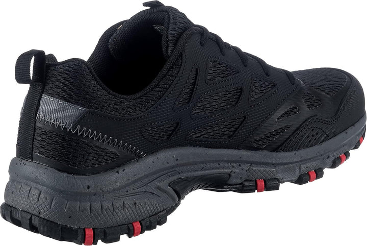 Skechers Herren Hillcrest Sneaker 40 EU Black Leather Mesh Synthetic Charcoal Trim, 40 EU Black Leat