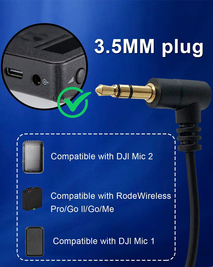 NewTH Lavalier-Ansteckmikrofon, omnidirektional, Kondensator, kabelgebunden, Lav-Mikrofon für DJI Mi