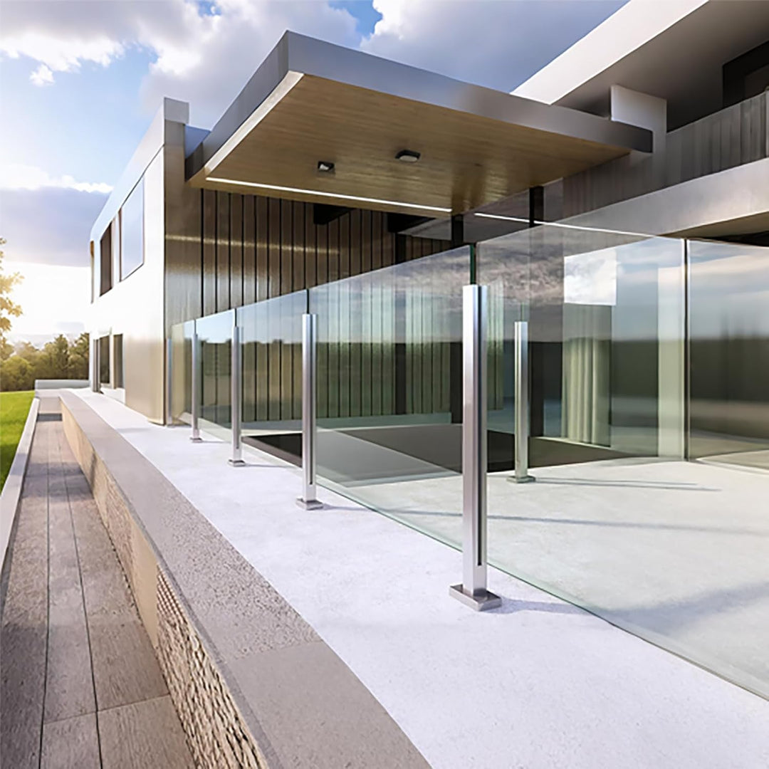 aus Edelstahl Glasgeländer pfosten mit Einsteckenden 90cm – Schwerlastbereich Glasmontageklemme für