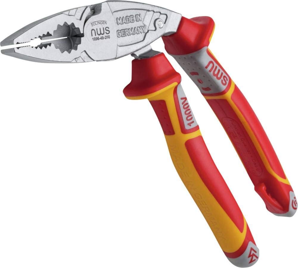 NWS Ergonomische Kraft-Kombinationszange ErgoCombi auf SB-Karte 1096-49-VDE-200-SB, Für Halte-, Grei