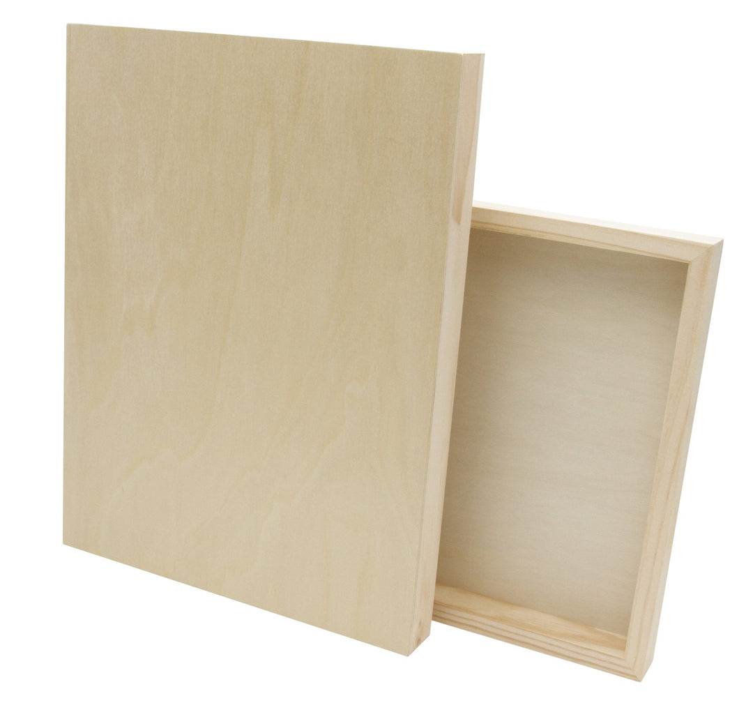 Paintersisters Malgrund aus Holz, 2 Stück je 30 x 40 cm, 3D Optik - 38mm stark, Malplatte aus Holz,