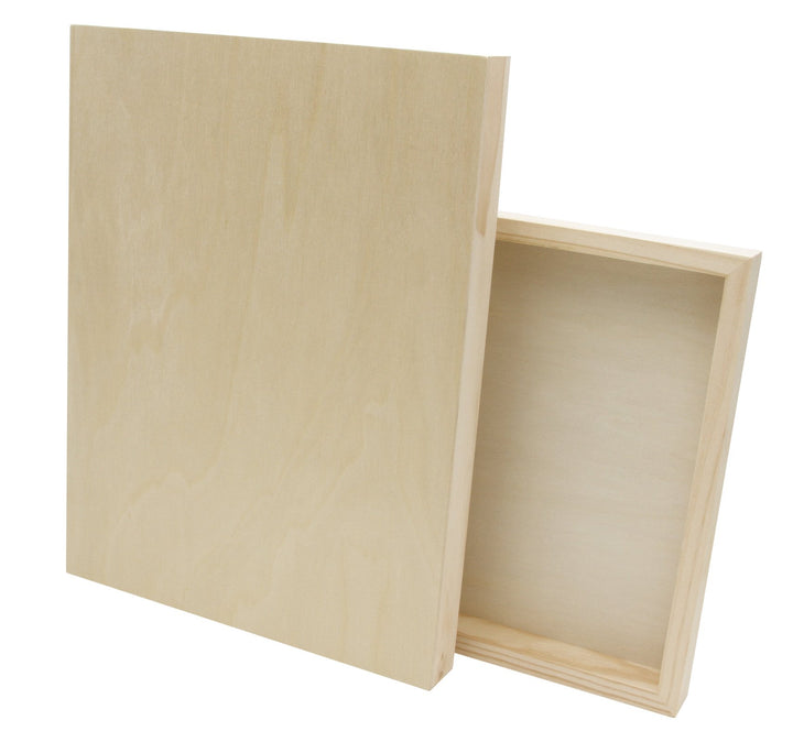 Paintersisters Malgrund aus Holz, 2 Stück je 30 x 40 cm, 3D Optik - 38mm stark, Malplatte aus Holz,