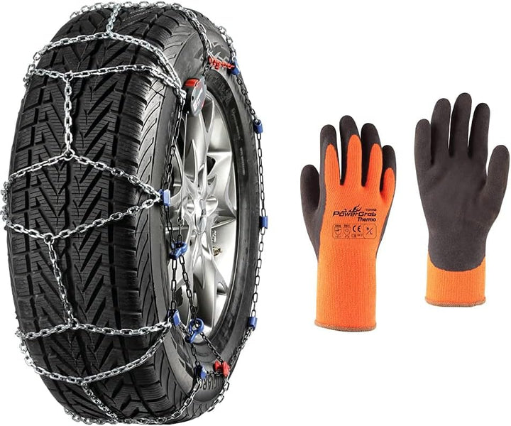 pewag Schneeketten 37146 servo SUV RSV 79, 1 Paar & Görte Power Grab Thermo Winterhandschuh, Grösse