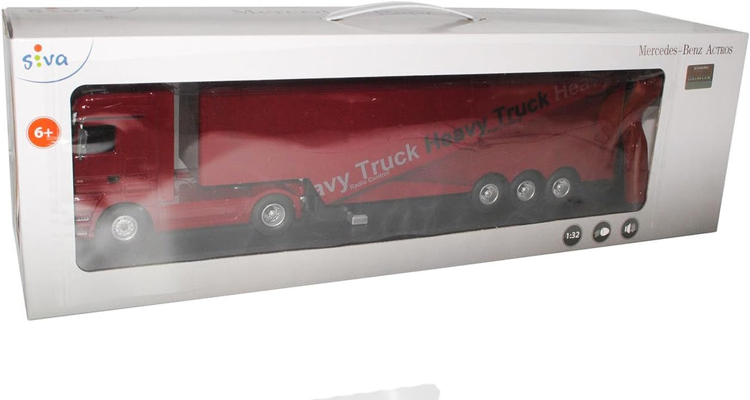 alles-meine.de GmbH Mercedes-B Actros Sattelschlepper Rot 40 MHz - RC Funkauto - mit Beleuchtung - v