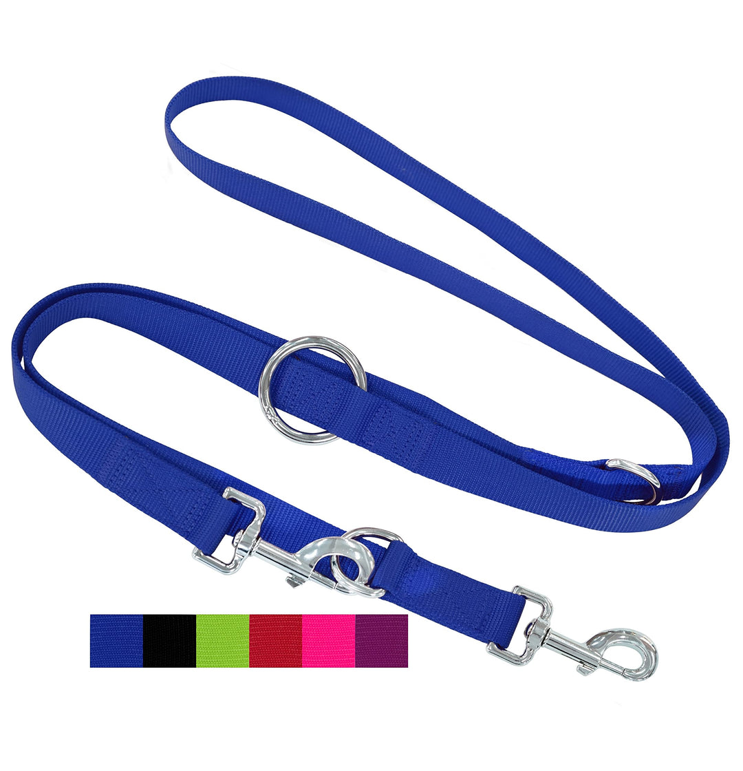 DEY - Premium Hundeleine Nylon 2m | 3fach Verstellbar | für Kleine, Mittelgrosse u. Grosse Hunde | v