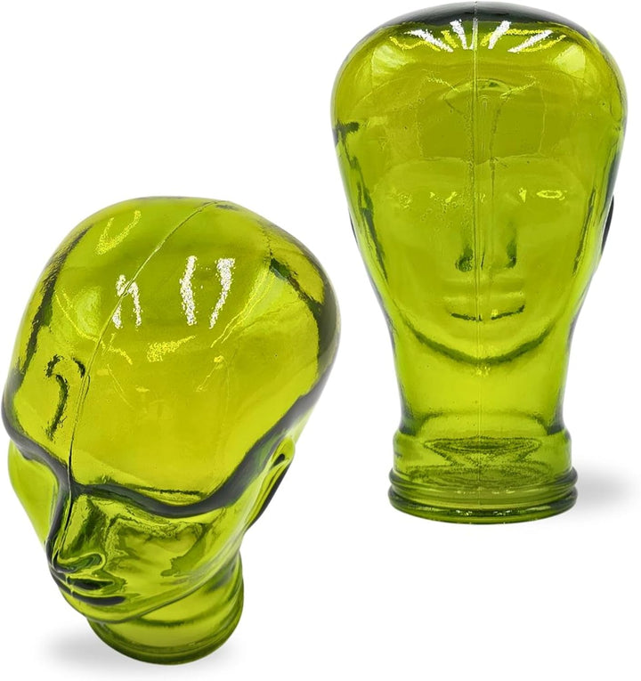 DESIGN DELIGHTS KOPFHÖRERSTÄNDER Mick | Glas, transparent/grün, 29 cm | Glaskopf, Deko Kopf