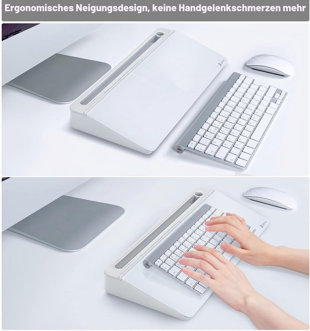 Varhomax Schreibtisch Organizer, Desktop Whiteboard Glas Weiss Mit Aufbewahrung Abwischbar, To Do Li