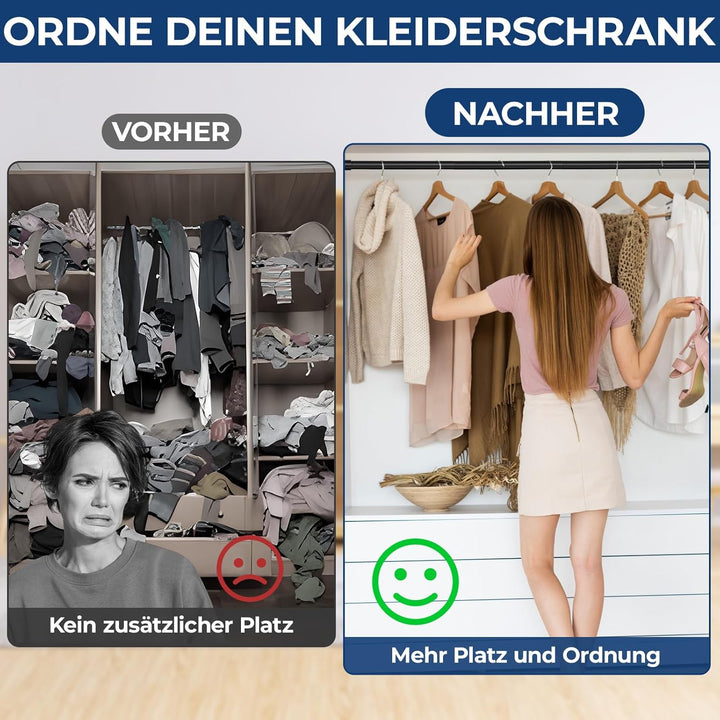 Mavivegue Kleiderstange Schrank, 42–106CM Kleiderstange Ausziehbar, Kleiderstange Wandmontage 32mm,