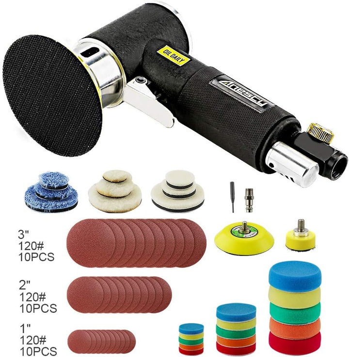 Anesty 25mm 50mm 75mm Druckluft Exzenterschleifer Mini Poliermaschine Auto Polierer Set