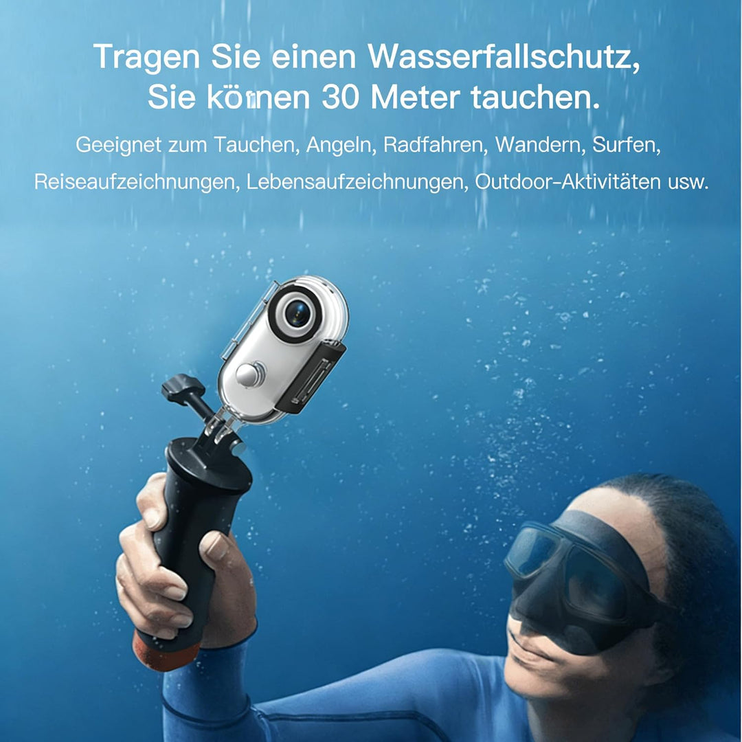 4K Mini Action Kamera mit 360° Drehclip, Wearable Body Cam & Mini Sportkamera, Tragbare Video Kamera