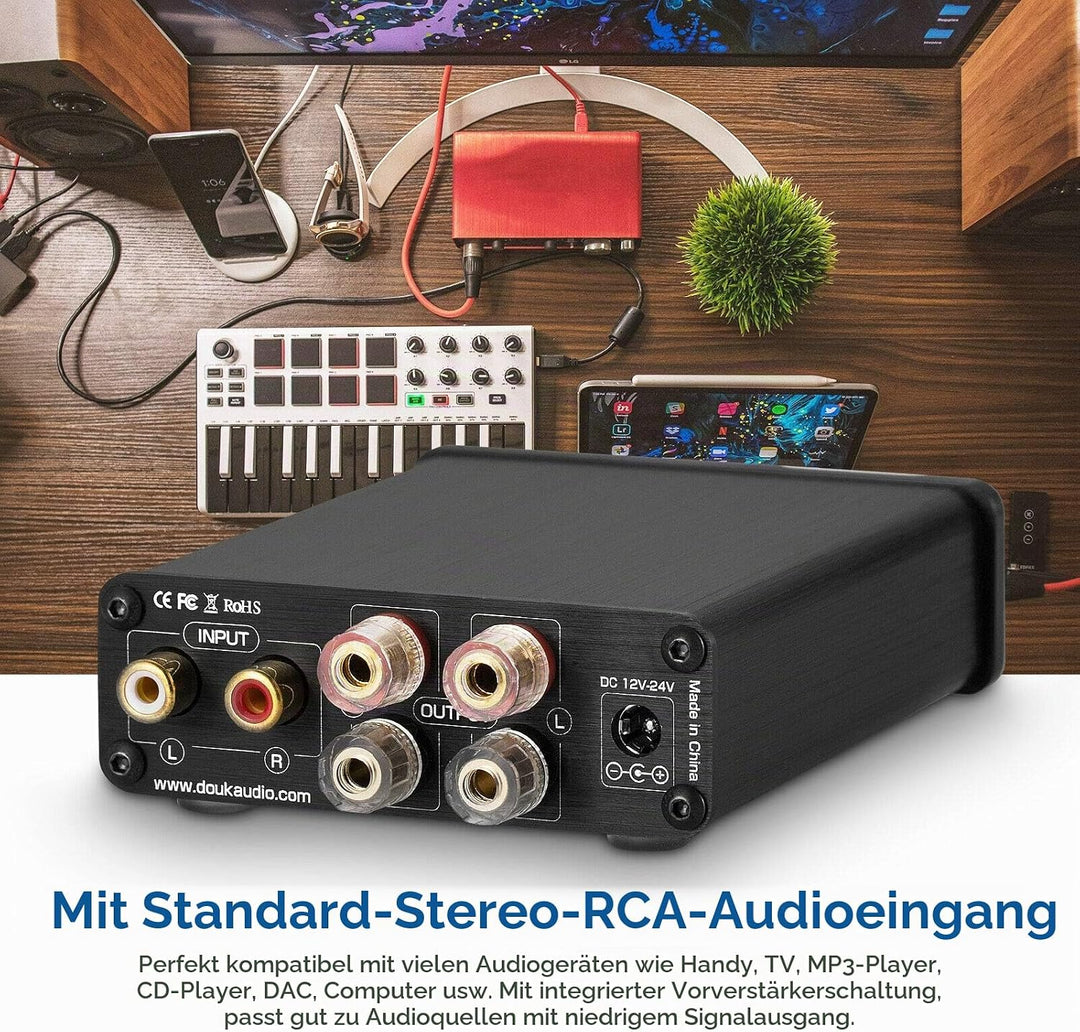 Nobsound Mini Dual TPA3116 Digital Power Amplifier HiFi Stereo Amp Audiophile-Grade 2.0 Channel 100W