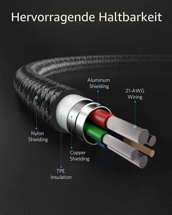 Anker USB C Lightning Kabel, 331 USB C auf Lightning Ladekabel 180cm, MFi zertifiziert, New Nylon Sc