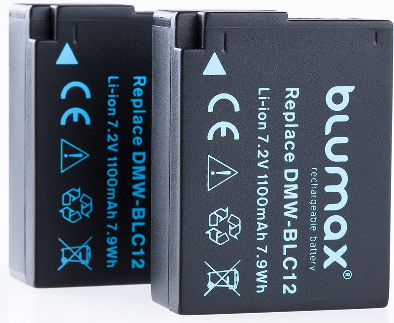 Blumax 2X Akku für Panasonic DMW BLC12 DMW BLC12 E echte 1100mAh Extra Starke Leistung passend für D