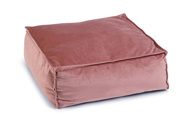 Designed by Lotte Velveti Liegekissen, Katze, Samt, pink, 50x50x20 cm Rosa L 50 x B 50 x H 20 cm, Ro