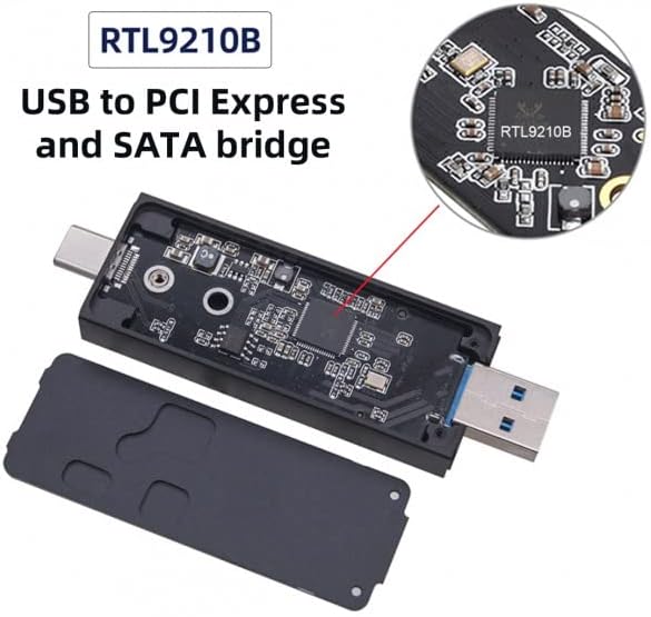 xiwai Type-C USB3.0 auf Combo NVME M-key M.2 NGFF SATA SSD PCBA Gehäuse 2230/2242mm Adapter RTL9210B