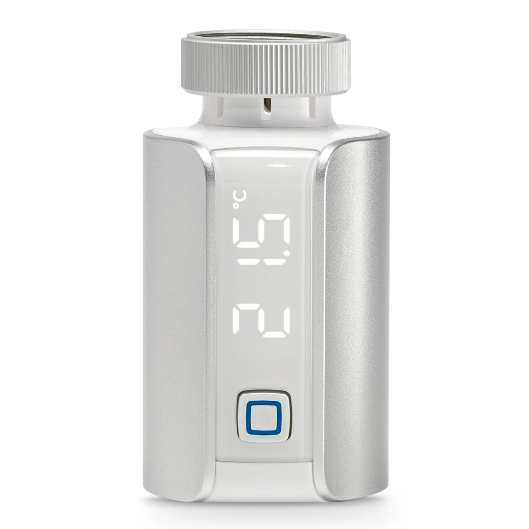 Homematic IP Smart Home Heizkörperthermostat – Evo, Silber, digitaler Thermostat Heizung, Steuerung