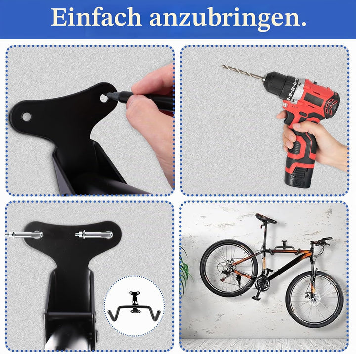 VIDETOL 2 Stück Fahrrad Wandhalterung Fahrradhalterung Wand Rechts Oder Links Drehbar Fahrrad Aufhän