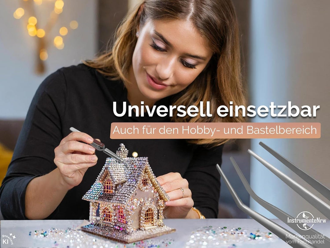 Klemmpinzetten Set Kreuzpinzette Lötpinzette Technische Pinzette Gerade Abgewinkelt Gebogen glatte S