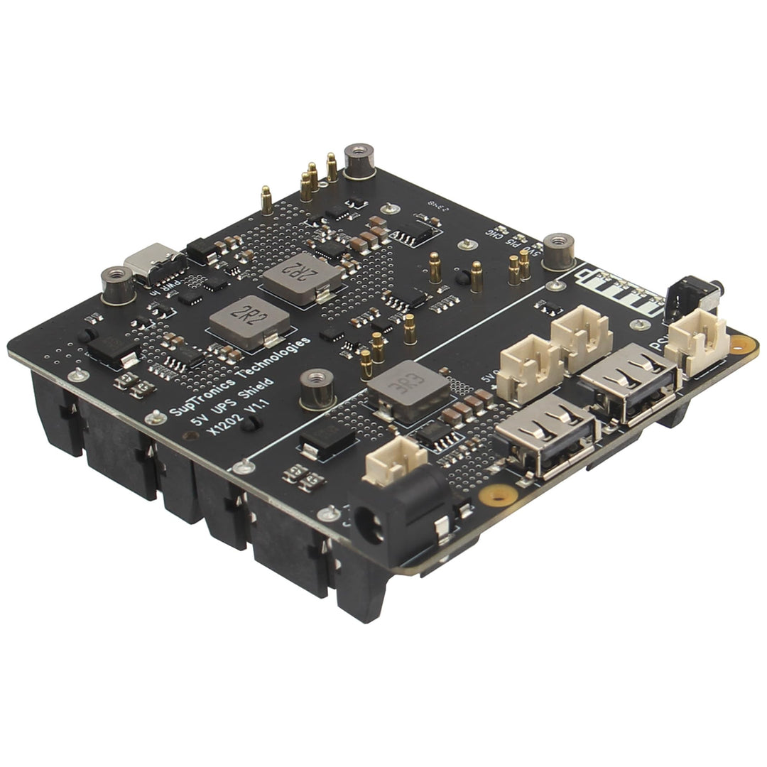 Geekworm Raspberry Pi 5 UPS (X1202), 4-Cell 18650 UPS (Max 5.1V 5A Output) with Wide 6-18V Input | A