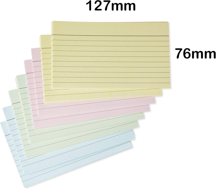 [1000 Stück] Karteikarten A7 Liniert Farbige | Lernkarten A7 Liniert Farbige | Karteikarten Gross (5