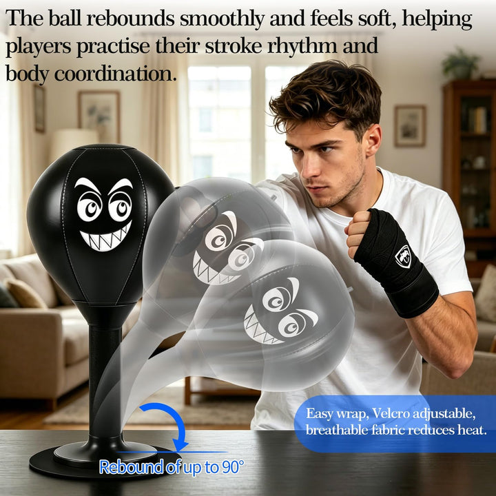 Boxsack Tisch Punchingball Boxen mit Luftpumpe Fuer Buero Stressabbau | Robustes Antistress Boxset f
