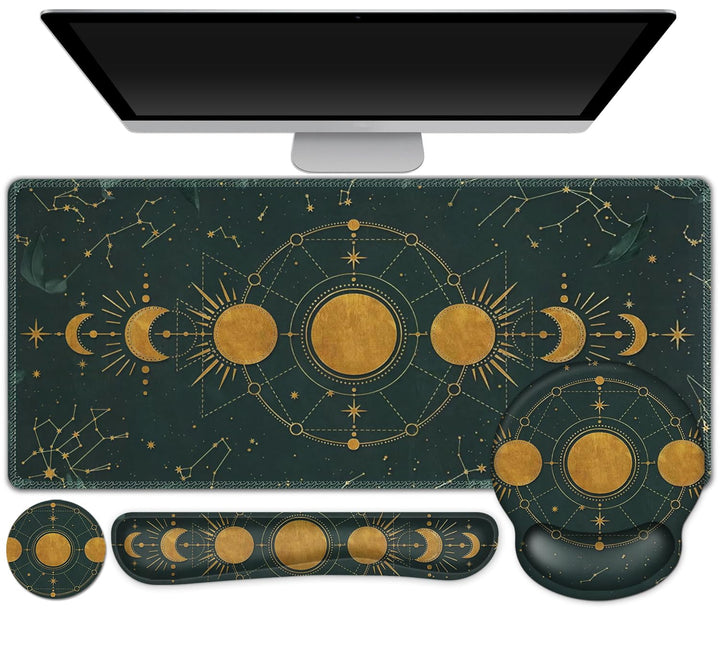 Grosse Schreibtischunterlage, Gaming-Mauspad, Schreibtischunterlage, XXL-Mauspad + Tastatur-Handgele