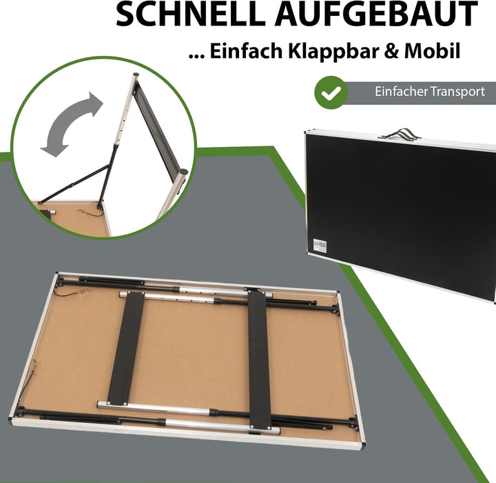 TRUTZHOLM 3-er Set Alu Multifunktionstisch (3X 100x60cm) Flohmarkttisch Campingtisch Markttisch Klap